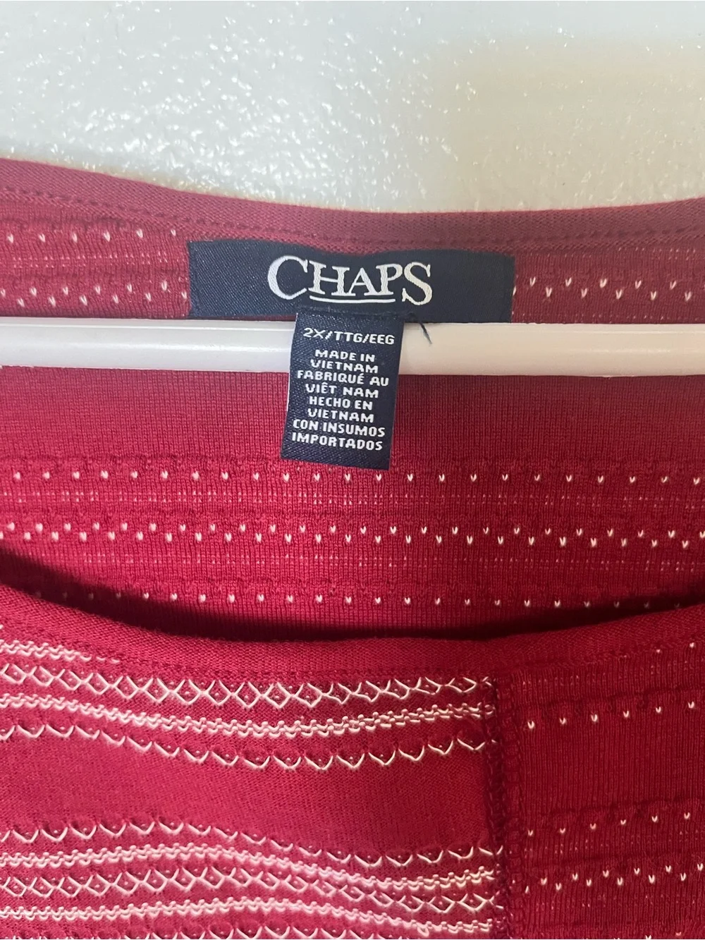 Chaps Red Striped Boatneck Knit Pullover Women’s size 2X L342